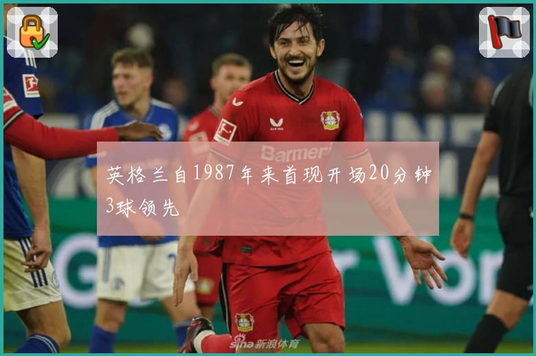 英格兰自1987年来首现开场20分钟3球领先
